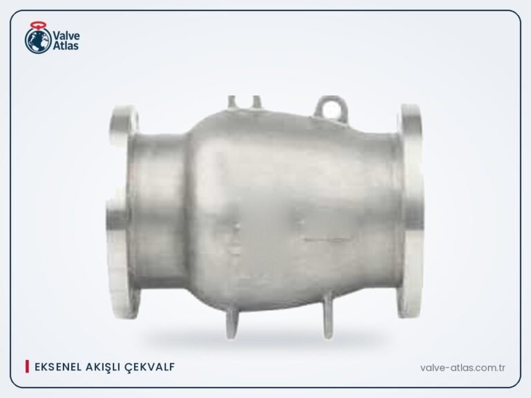 Eksenel akışlı (nozzle tip) çekvalf, flanşlı